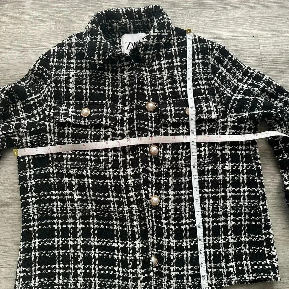 Zara tweet jacket elegant transition chic Xs - Picture 3 of 5